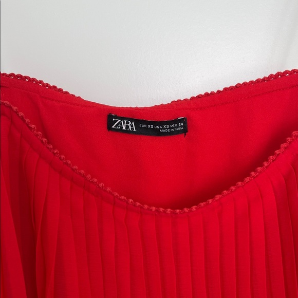 Zara Pleated Ruffle Dress - Picture 2 of 6